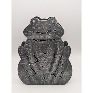 Rustic Metal Frog Toad Candle Lantern Holder Tealight Votive Lantern Silver Grey